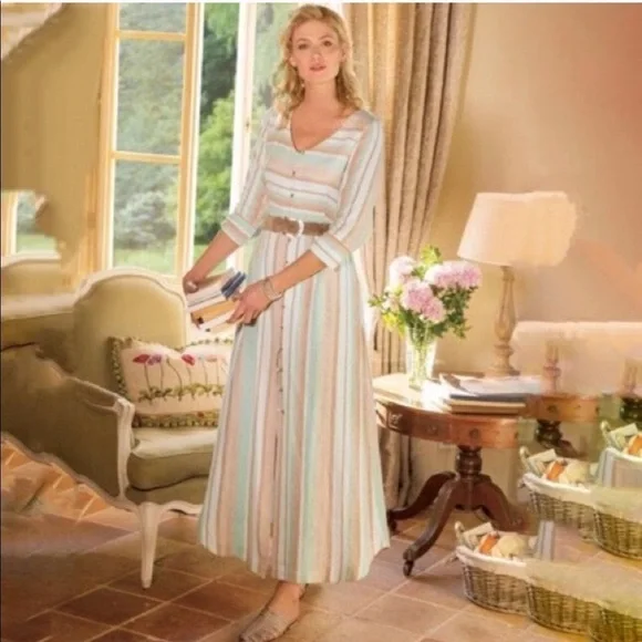 Soft Surroundings Acarta Linen Blend Maxi Dress